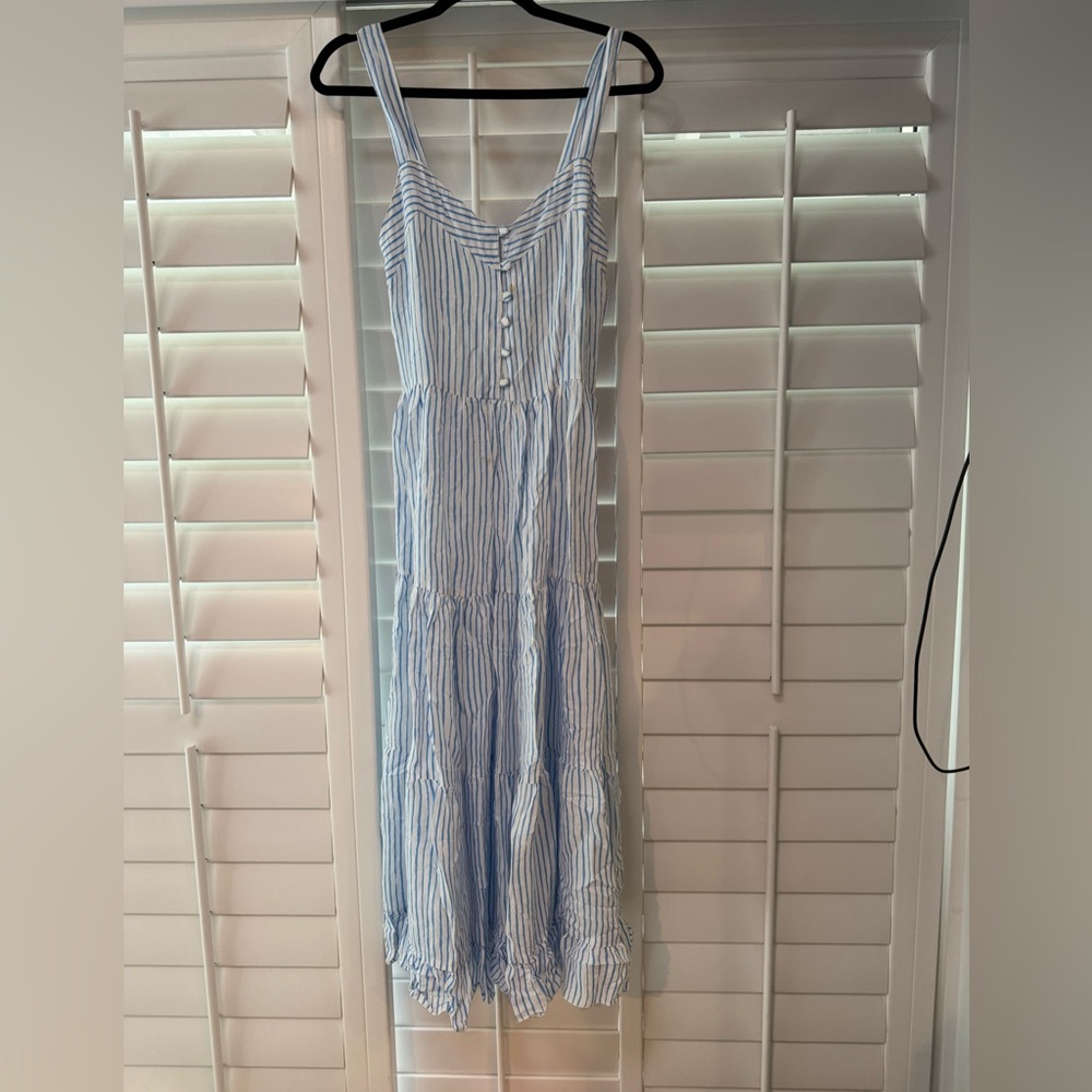 Walker and Wade XS Fun Blue Striped Women's Maxi Dress